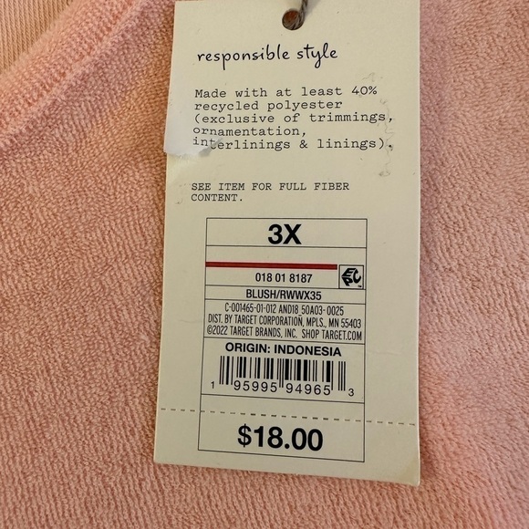 A New Day Terry Cloth Tank Size 3X NWT - Picture 4 of 12